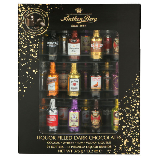 MINI BAR CHOCOLATS AUX LIQUEURS 24 PIECES 
