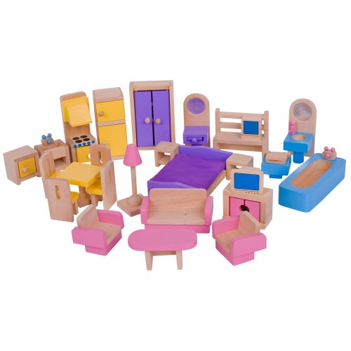 Bigjigs Toys Boîte de jeu patrimoine lot de meubles pour maison de poupée code EAN 5889332815231 