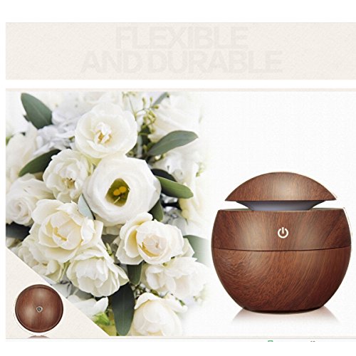 MOHOO Humidificateur Huile Essentielle De L'arôme Ultrasonique USB Diffuseur ,Diffuseur Aromathérapie Humidificateur Ultrasonique à Brume Fraîche Arôme Par Purificateur D'aromathérapie 130ml avec Couleurs Changeables LED pour Chambre, Bureau, Salle d'étude, Salon, Hôtel code EAN 5900714680145 