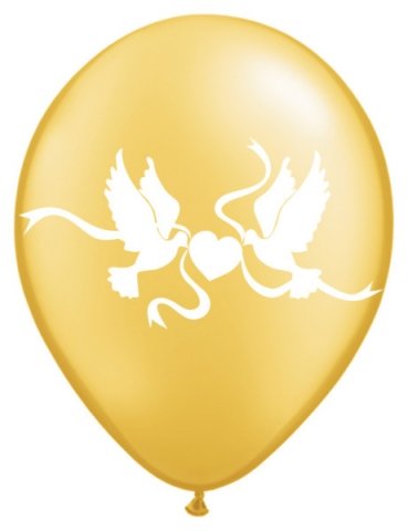 Hochzeit & Liebe 6 ballons "colombes" or métallisé pour mariage, baptême, communion, confirmation code EAN 5901157418746 