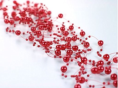 Deko-Streuschmuck Deko-streuschmuck lot de 5 guirlandes de perles rouge clair 1,3 m 5901157430601 (5901157430601)