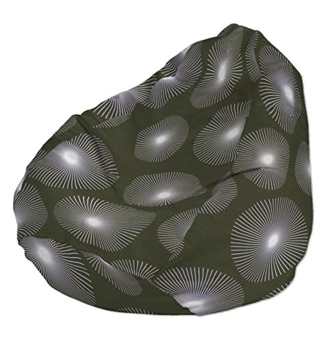 Pouf ø50 x 85 cm olive sombre- blanc