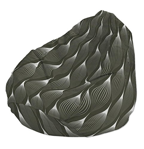 Pouf ø50 x 85 cm olive sombre- blanc