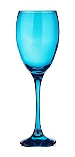 6 Verres à pied bleu - Verres bleu - teinté en ...