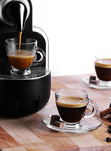 Set de 6 tasses et 6 sous tasses en verres - Ta...