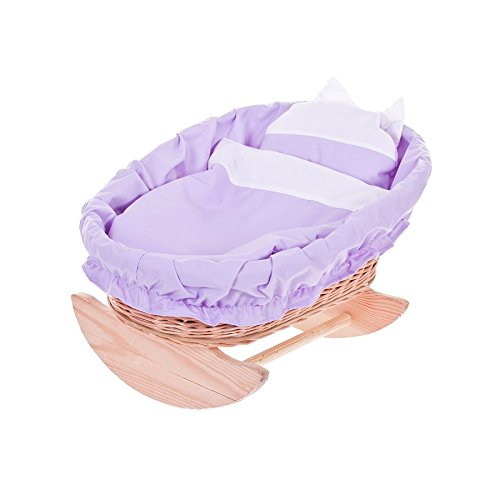 Wicker24 Berceau en osier, lit poupee berceau à bascule bois, code EAN 5901468714100 