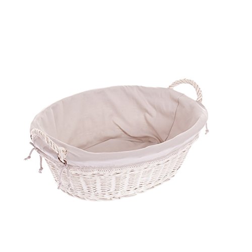 Wicker24 Corbeille à linge en osier blanc, Panier de rangement en osier avec 2 anses code EAN 5901468714391 