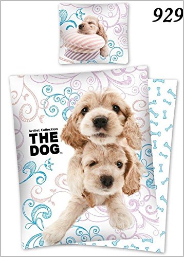 Dog Parure de lit Dog Chien Chiot - Housse de couette lit 1 personne 100% coton code EAN 5901685615013 