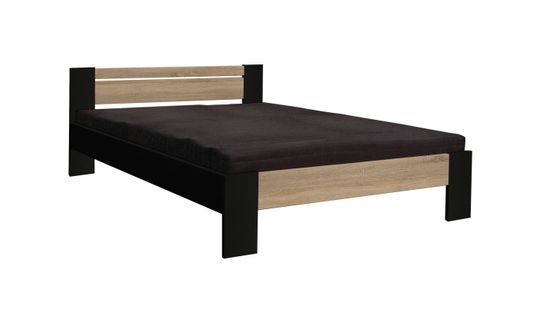  Lit + matelas + sommier 140x200 cm VEGETA imitation chêne.. code EAN 5901738025134 