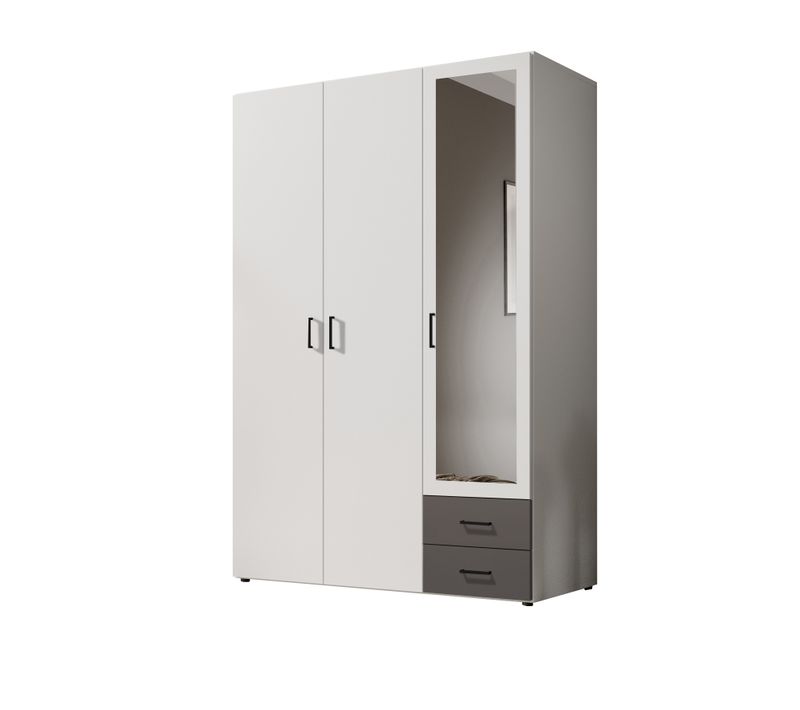  Armoire 3 portes 2 tiroirs BASE blanc/ gris code EAN 5901738048133 