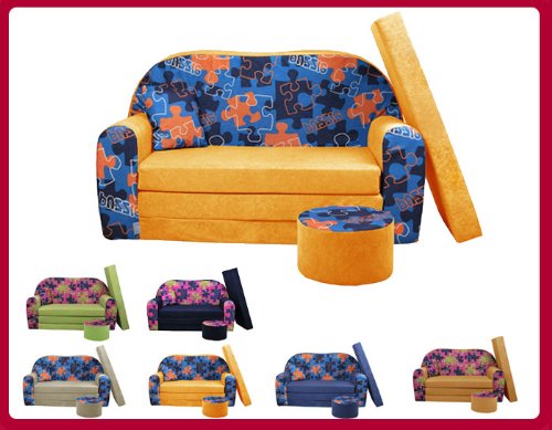 Sofa enfant 2 places convertibles motif imprimé...