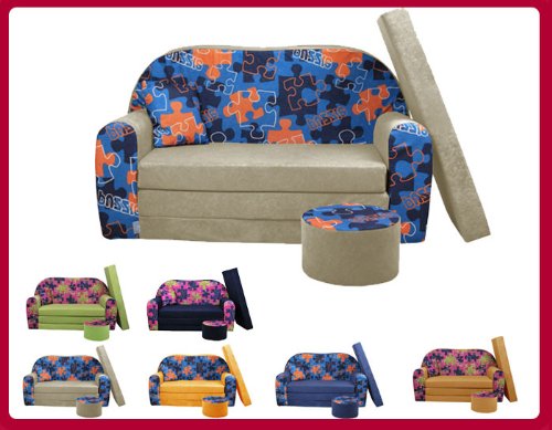 Sofa enfant 2 places convertibles motif imprimé...