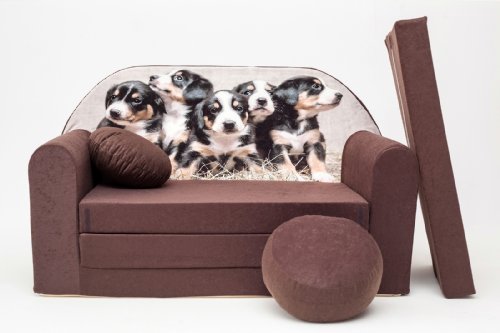 Enfant Canapé Lit Futon Meuble+Pouf/Repose-Pied...