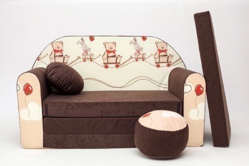 Enfants - Sofa futon + pouf / tabouret & oreill...