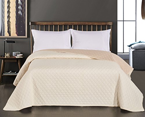 220x240 Couvre-lit réversible creme-beige Alex