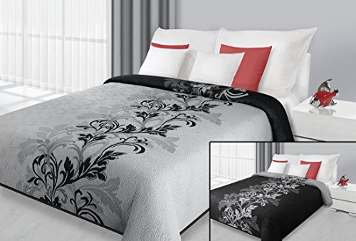 41581 couvre-lit double face en polyester noir ...