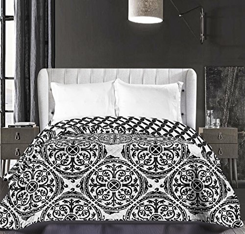 Couvre-lit jeté de lit double face facile d'ent...