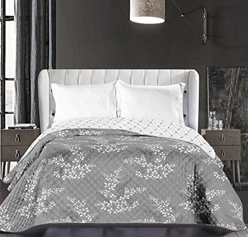 Couvre-lit jeté de lit double face facile d'ent...