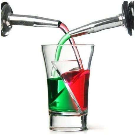 Lot de 5 verres double shooter