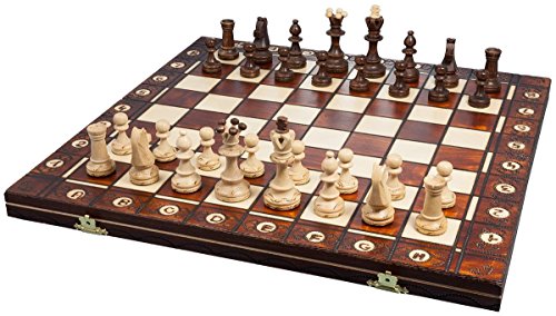 échecs Nouveau, Fabriquee la main en bois SENATEUR echecs professionnel mis 40 x 40 cm code EAN 5903263393054 