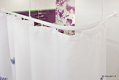 Beytug Tringle de douche chromée coudée en L ou...