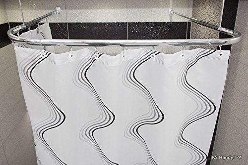 Beytung Barre de douche chromée avec fixations