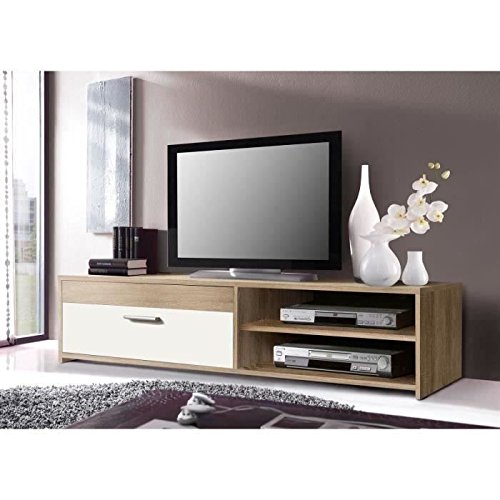 KATSO Meuble TV 120 cm coloris chene/blanc