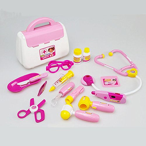 HAHAone Médical Carrycase Pretend & Play Doctor Set Simulation médicale Docteur Outils Classique Garçons Filles Jeux de rôle (pink) code EAN 5904820239822 