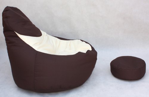 Pouffe brun salon mobilier confortable pouf géant