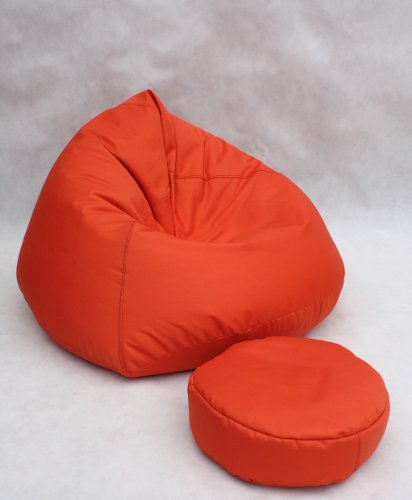 Canapé petit +pouffe orange salon mobilier comm...