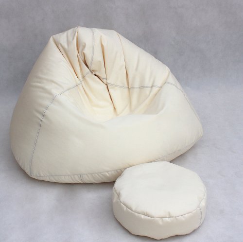 Canapé petit + pouffe blanc salon mobilier comm...
