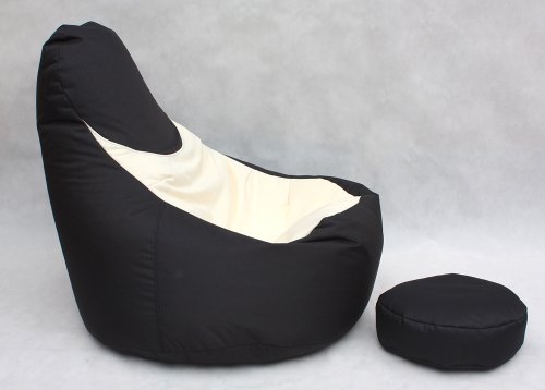 Pouffe noir salon mobilier confortable pouf géant