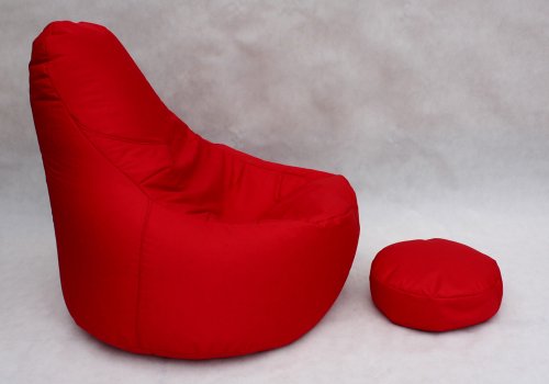 Pouffe rouge salon mobilier confortable pouf géant