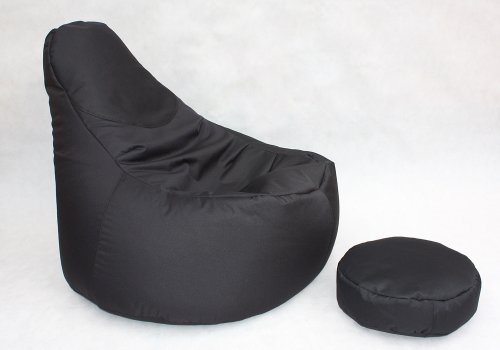 Pouffe noir salon mobilier confortable pouf géant