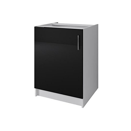 CITY Caisson bas de cuisine 60 cm - Noir laqué