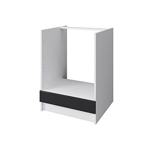 CITY Meuble bas four 60 cm - Laqué gris brillant