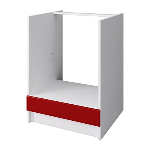 CITY Meuble bas four 60 cm - Rouge laqué