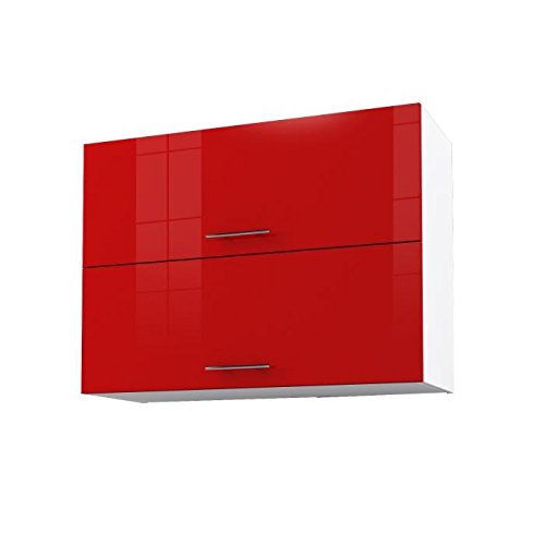 CITY Caisson haut de cuisine 80 cm - Rouge laqué