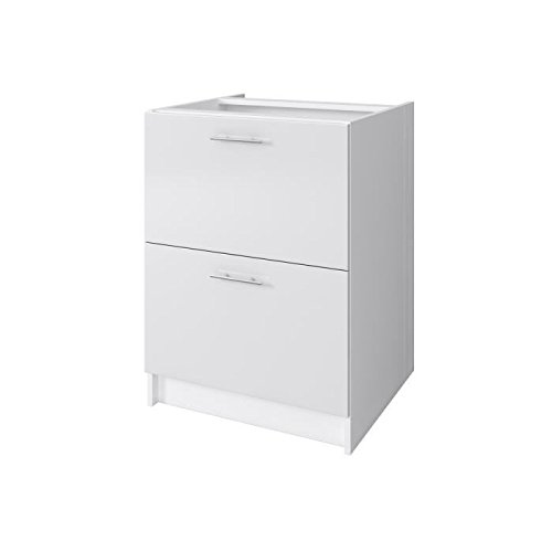 CITY Meuble bas casserolier 60 cm - Laqué blanc...