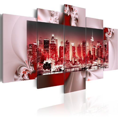 BD XXL Impression sur toile 200x100 cm - Grand format - XXL - 5 Parties - Image sur toile - Images - Photo - Tableau - motif moderne - Décoration - pret a accrocher - New York 051449 200x100 cm B&D XXL code EAN 5907262692477 