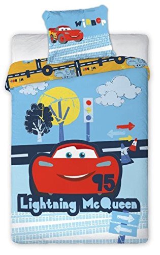 Parure de lit bébé Cars Disney housse de couett...