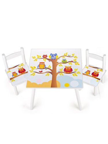Table et 2 chaises enfant motif de Hiboux Chamb...