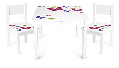Table et 2 chaises enfant motif PAPILLONS enfan...