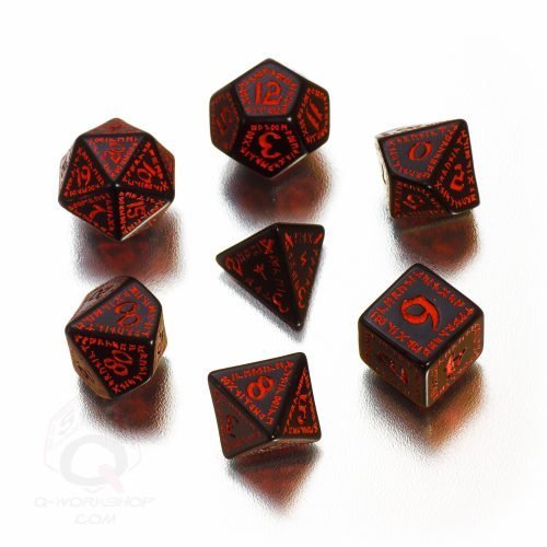 - dés de jeux runiques - couleur : noir & rouge