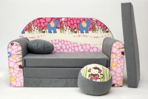 Enfants - Sofa futon + pouf / tabouret & oreill...