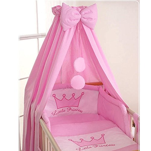 Ciel de lit bébé en tissu – Princesse rose