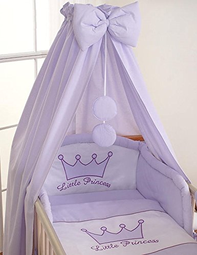 Ciel de lit bébé en tissu – Princesse mauve