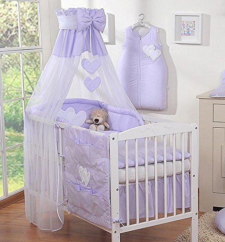 Ciel de lit bébé enfant en voile avec bande mau...