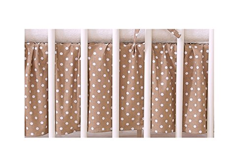 Cache Sommier pour lit 120x60 - marron à pois