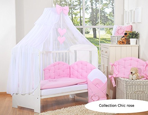 Ciel de lit bébé enfant moustiquaire à coeurs -...